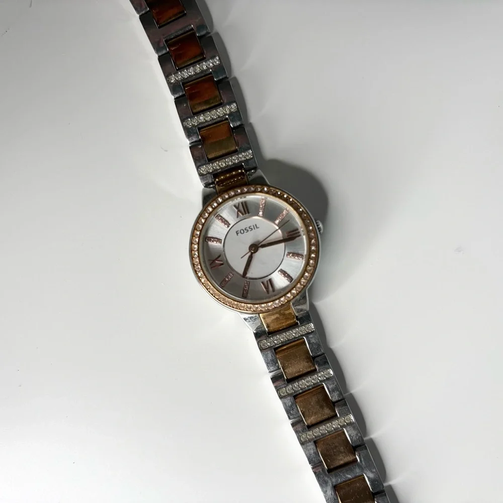 Fossil Womens Watch Silver Bronze Gemmed WR 5ATM ES3629